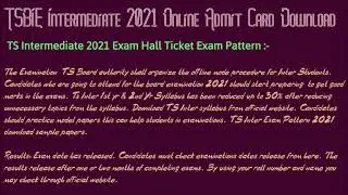 Telangana State Board of Intermediate Education Hall Ticket Download |tsbie.cgg.gov.in | 2021 Online