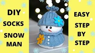 DIY socks snowman step by step - Christmas crafts to make and sell for profit