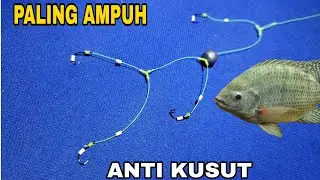 Membuat Rangkaian Pancing Nila 4 Mata Kail Umpan Cotton Bud, Mancing Saguling Terbaru