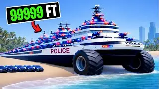 Every Time I Crash, My Police Boat Car Gets Bigger in GTA 5