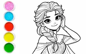 Cute Princess Belle Drawing for kids, Painting & Coloring for kids, Toddlers | Let's Draw Together