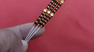 3 line patti mangalsutra design ghr pe kaise banaye #200pure gold moti and pendal #patti mangalsutra