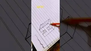 how to draw a beautiful 3D letter 'H'#art #easydrawing #3ddrawing #drawing