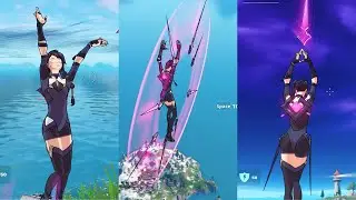 Fortnite Erisa *Wheel of Daggers Glider* Dagger Dance Emote , Guardian Daggers Pickaxe Gameplay!