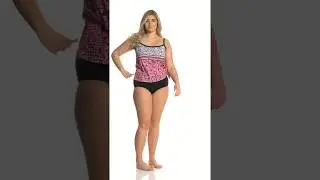 Maxine Plus Size Kaleidoscope Faux Tankini One Piece Swimsuit | SwimOutlet.com