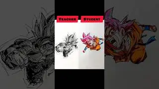 Drawing Teacher vs Student #shorts #anime #drawing #goku