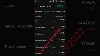 Top Gainers & losers today in nifty 100. #stockmarket #shorts #viral