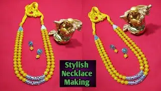Double layer Glass beads Necklace making at home -2 Layer Glass Beads Necklace Making-Layer Necklace