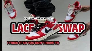 Lace Swap Magic: Transforming the Nike Dunk Low 'Chicago Split' with Fresh Laces!