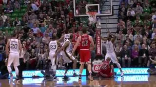 Derrick Favors Blocks Derrick Rose