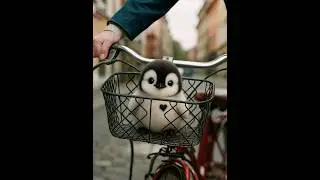 Penguin on a Tiny Bike &ndash; The Cutest Ride Ever🚴🐧 #cute #adorably #penguin #animals #funny #pets