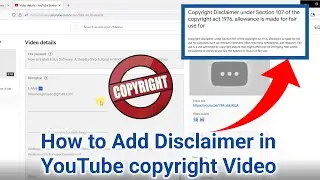 How to Add Disclaimer in Youtube Copyright Video || Description में Copyright Disclaimer कैसे लिखे