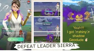 Defeat Leader Sierra | Get ✨ Shiny ✨ Shadow Geodude #pokemonfight #shadowpok&eacute;mon