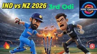 🔴 LIVE India vs New Zealand 3rd ODI | Epic Cartoon Cricket match today 🇮🇳 vs 🇳🇿 Cricket match game 