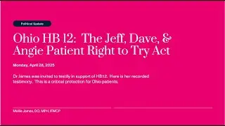 Dr Mollie James:  HB12 Ohio state legislature testimony 2025