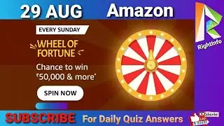 Amazon Wheel Of Fortune Sunday 29 AUG | Fun Zone Quiz Time | RightInfo