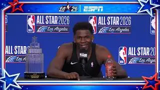 Anthony Edwards reacts to winning the 2026 NBA All-Star Game MVP 🙌 | NBA on ESPN