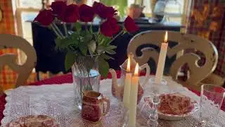 French Country Valentine Table for Two Tablescape