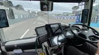 大阪メトロ/森ノ宮モビリティタウンにて一般公開されていたEVバスの自動運転/大阪関西万博/EXPO2025