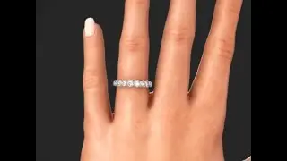 Simon G MR2692 Caviar Diamond Wedding Ring on Hand
