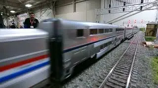 Model Layout Rail Fanner #5- A Passing Consist of AMTRAK Chargers and Superliners
