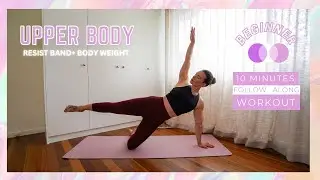 UPPER BODY w/ resistance band and body weight | 10 MIN | beginner | Carla Valerio