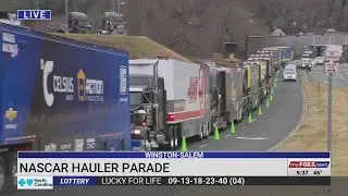 NASCAR hauler parade cruising through Winston-Salem ahead of Cook Out Clash