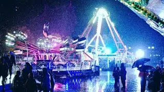 Flooded Fairground Photography | Cinematic Night Rain POV