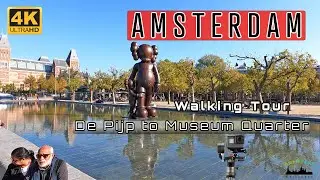 4K HDR Amsterdam Pijp to Museum Quarter Walking Tour October 2021 Autumn