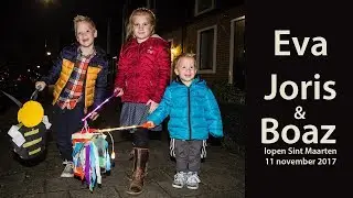 Eva, Joris en Boaz lopen Sint Maarten 2017
