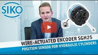 SIKO wire-actuated Encoder SGH25 - Position Sensor for Hydraulic Cylinders