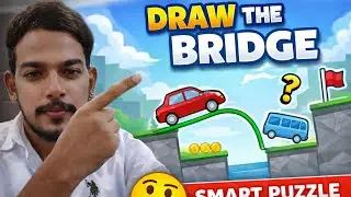 🧠 Draw The Bridge Gameplay | Smart Drawing Puzzle Game 🚗🌉 #viral #youtube 