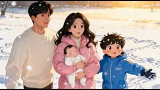 Winter Family Moments in Korea | Snowman Building & Home Cooking