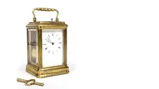 French C19th engraved brass carriage clock repeater