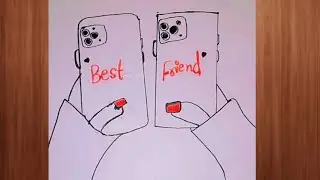 Friendship Day drawing How to draw Friendship Day drawing in mobile cover /Easy drawing tutorial