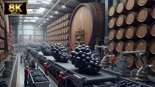 Inside a Modern Red Winery Factory: From Fresh Grapes to Premium Wine Bottles (Full Process)
