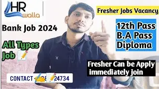 Fresher Jobs 2024 || BA Pass Job Vacancy 2024 || Bank Job Fresher 2024