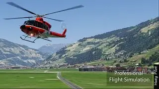 Bell AB412 approaching Mayrhofen-Martin7 in the Zillertal LOJM