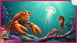 Sea Rhymes & Salty Times 🦀🦞🦐🦑🍤🌊 | Fun Ocean Animal Poem for Kids | 🎶 StorySinger