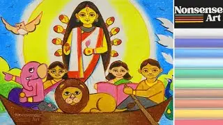 How to Draw Maa Durga Agomoni || Goddess Durga || Agomoni | The Arrival of Goddess Durga #DurgaPuja