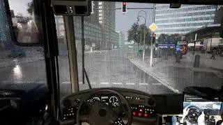 Ruta Difícil Con Lluvia Fuerte y Autobús 100% Eléctrico y Articulado 18 metros | The Bus