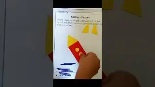 Rocket making activity using shapes #shape #toddlers #preschool #rectangle #circle #triangle #craft