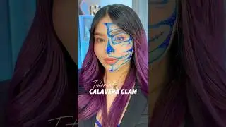 Tutorial Glam Skull 💀💙 IG: @nievesbelleza #glamskull #calaveraglam #skulltutorial #halloweenmakeup