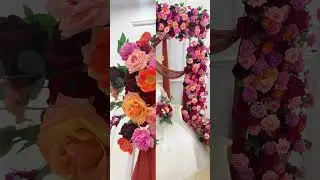 Pink Purple Burgundy Flower Ball Table Centerpieces Props Floral Row #backdrop #diy #wedding #flower