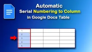 How to add automatic serial numbering to a column in Google Docs Table