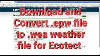 Convert .epw to .wea for Autodesk Ecotect analysis