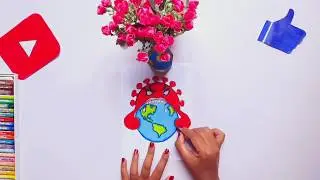 CORONAVIRUS awareness poster drawing | How to draw CORONAVIRUS easy | Stay at home |  COVID 19