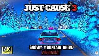 ASMR Snowy Mountain Drive ❄️🚘 | Just Cause 3 (No Talking)