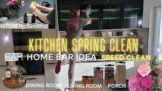 🌱Kitchen Spring Clean 2023 + small home bar idea + Speed Clean