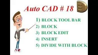 AutoCAD Class - 18 || Telugu || Block tool bar,block,block edit,insert.
